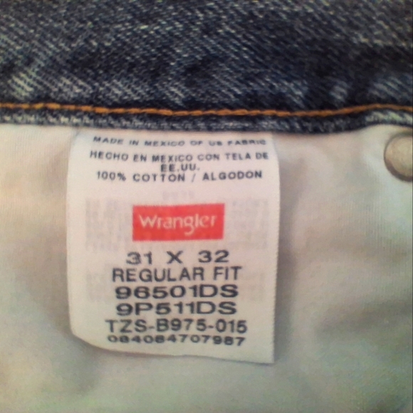 Wrangler Regular Fit Blue Jeans Classic Denim - Picture 10 of 12